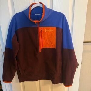 Cotopaxi Blue and Orange Zip-Up Sweater